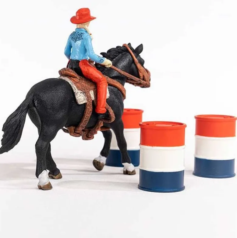 Schleich Barrel Racing med Cowboyflicka 42576