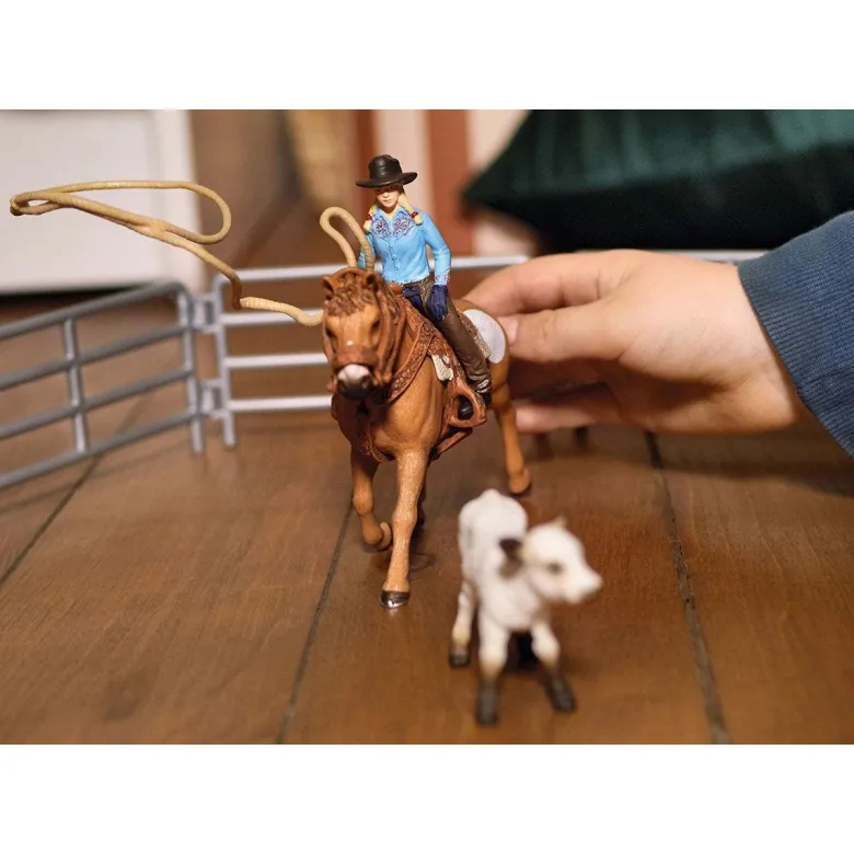 Schleich Cowgirl Team Roping Fun 42577