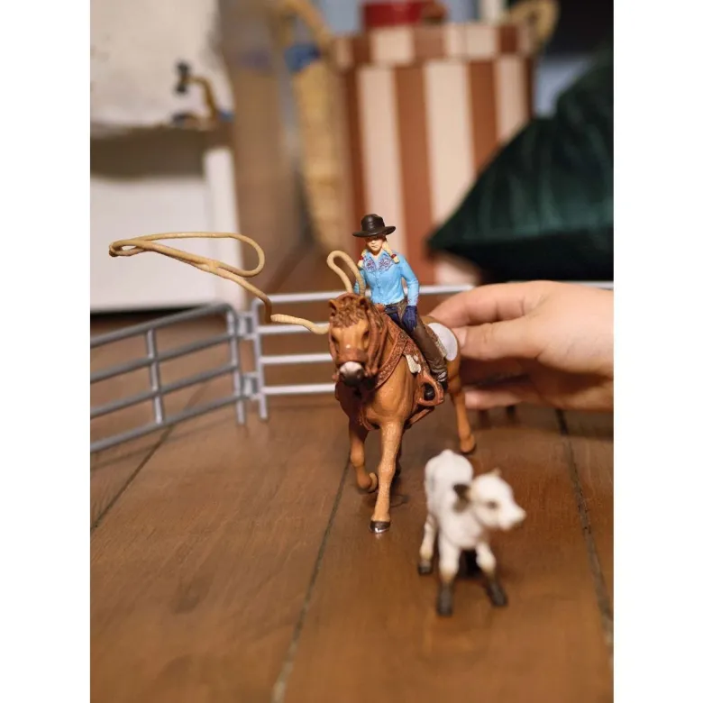 Schleich Cowgirl Team Roping Fun 42577