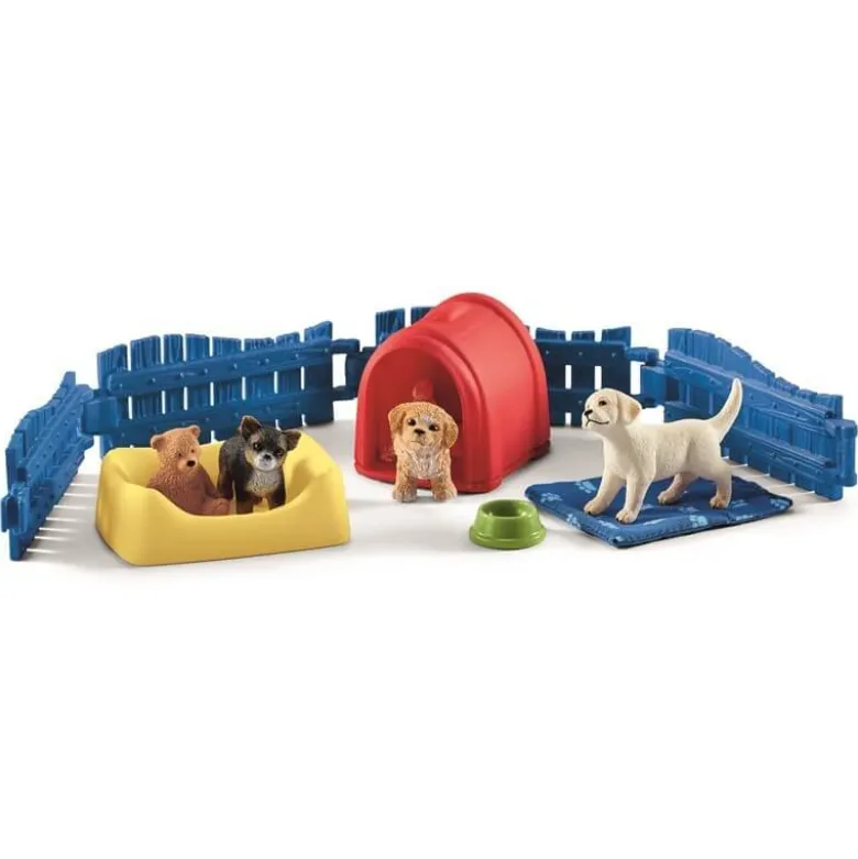 Schleich Kennel Puppy Pen Hundvalpar 42480