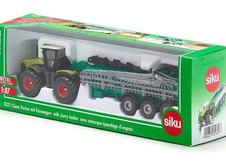 Siku Claas Xerion traktor med flytgödselspridare 1827 - 1:87