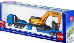 Siku Lastbil Transport med Trailer och Grävmaskin Liebherr 1847 - 1:87