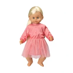 Skrållan Ljust Hår 45 cm Rosa Klänning Taldocka