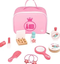 Sminkväska leksak med tillbehör i trä 10 delar Tooky Toy