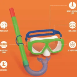 Snorkelset 7 år+ Cyklop Grön till barn Bestway