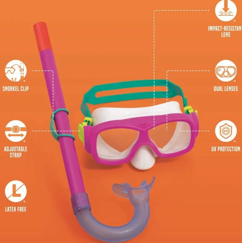 Snorkelset 7 år+ Cyklop Rosa till barn Bestway