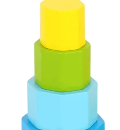 Stapelleksak i trä geometriska former för barn Tooky Toy