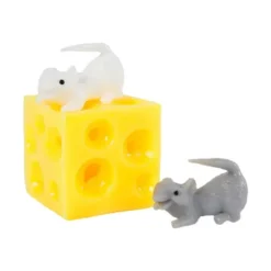Stretchy ost med mysiga möss klämleksak fidget