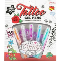 Tatueringspennor 5 st. med mall leksak barn