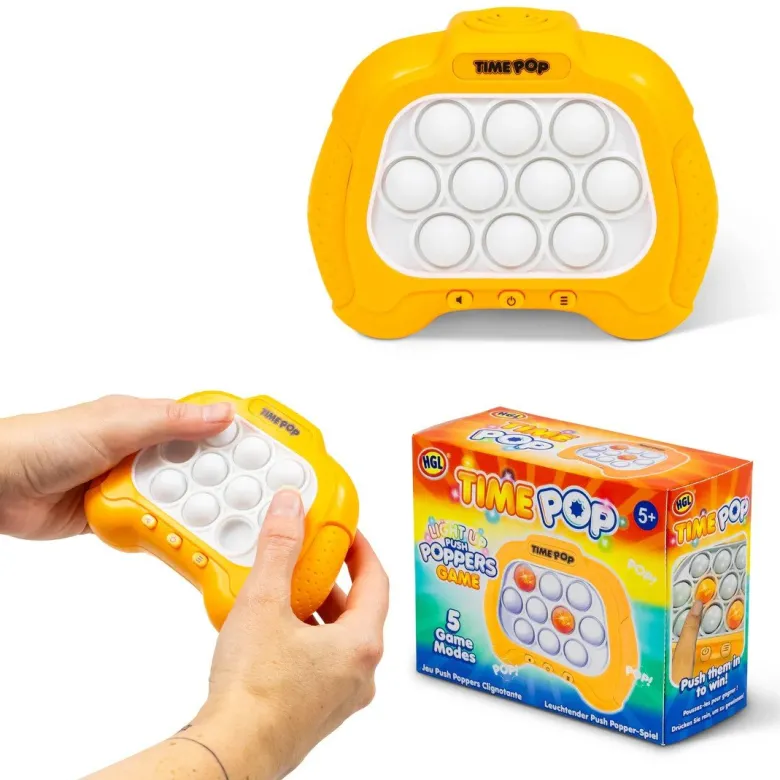 TIME POP LIGHT UP PUSH POPPER GAME ORANGE