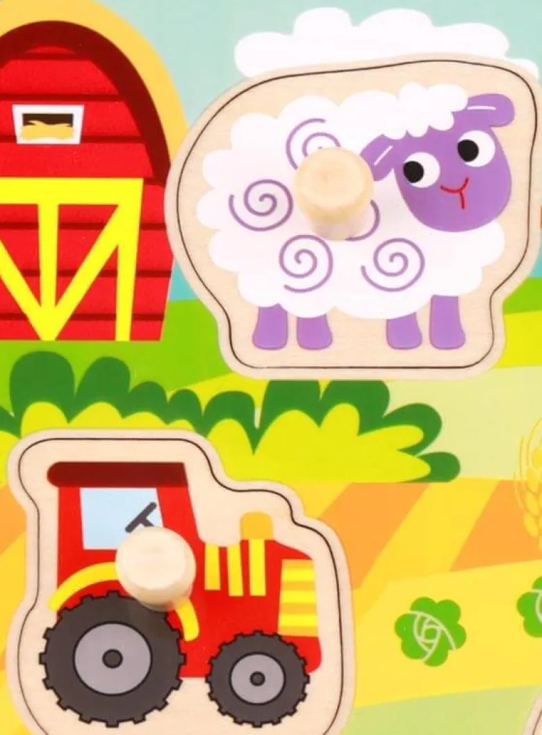 Träpussel med figursågade bondgårdsdjur Tooky Toy