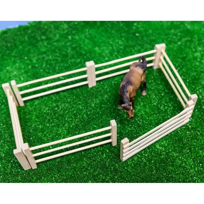Trästaket naturfärgade leksak Kids Globe 1:32