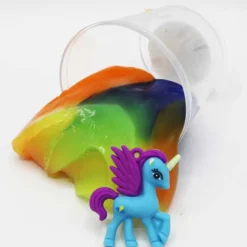 Vackert Puttty Slime med enhörning flerfärgat